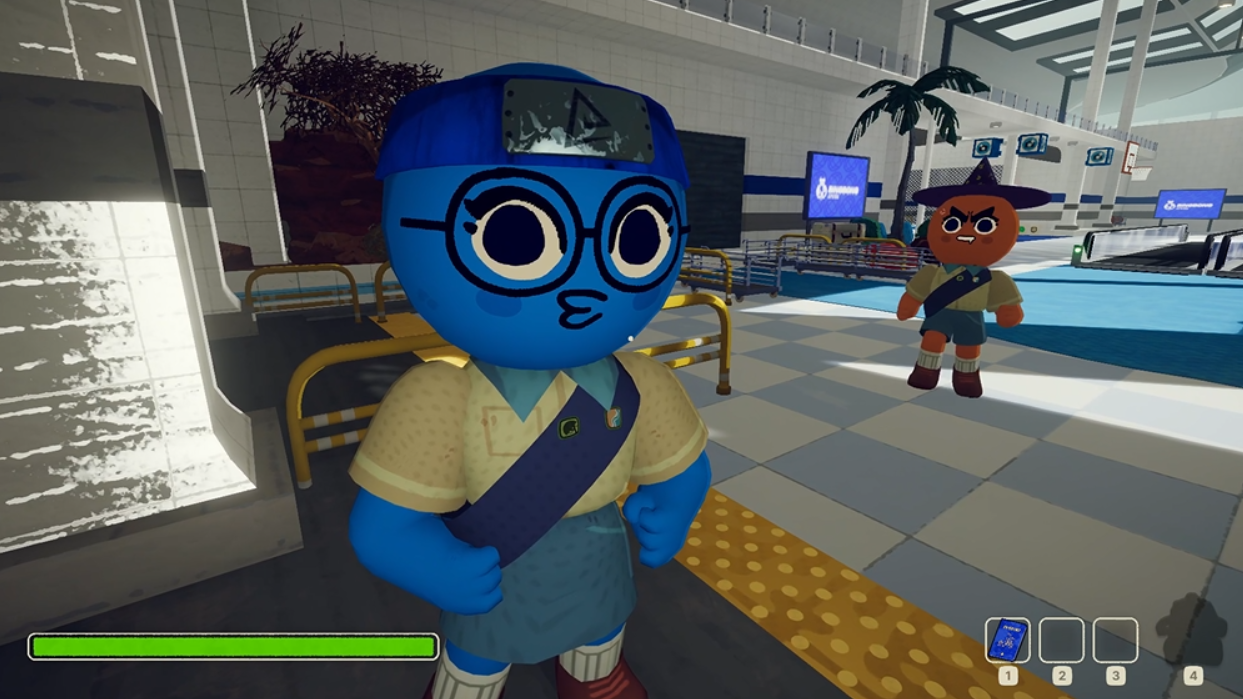 截图为滑滑梯视角,蓝色的是杨静,橙色是Rashel