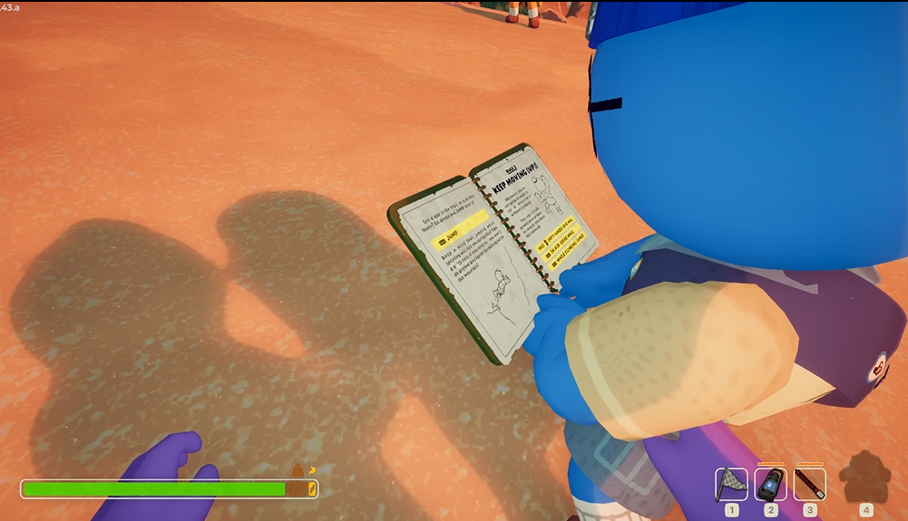 杨静在假装很仔细阅读生存手册