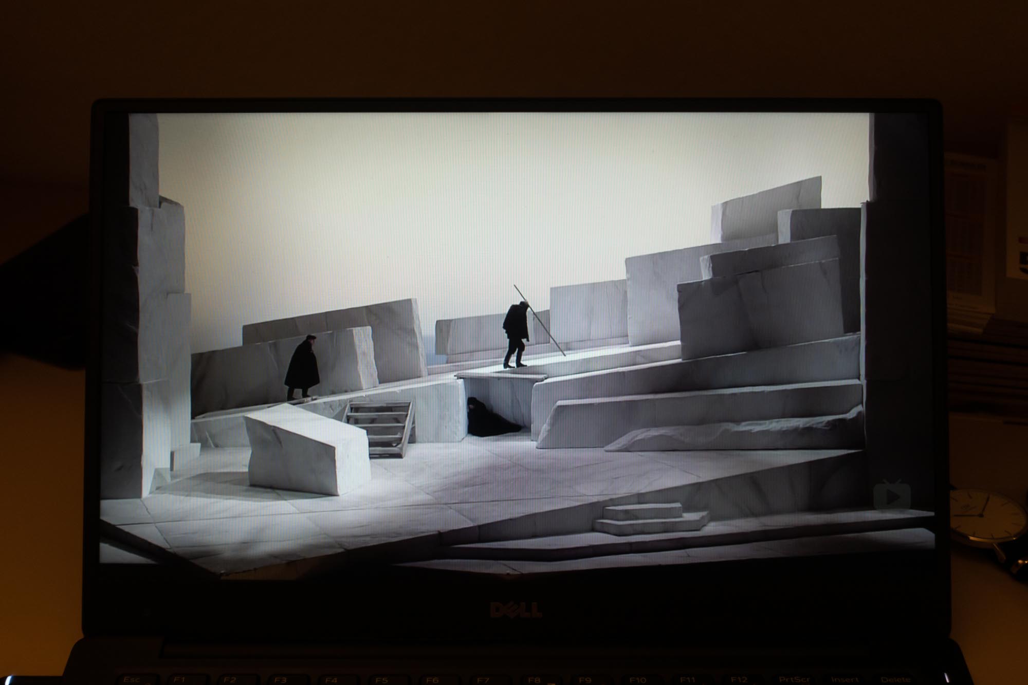 2020.3.5 以前只听过《乡村骑士》间奏曲，那天在网上找到完整剧目的录像和录音。想根据这个画面画一幅水彩，未果。