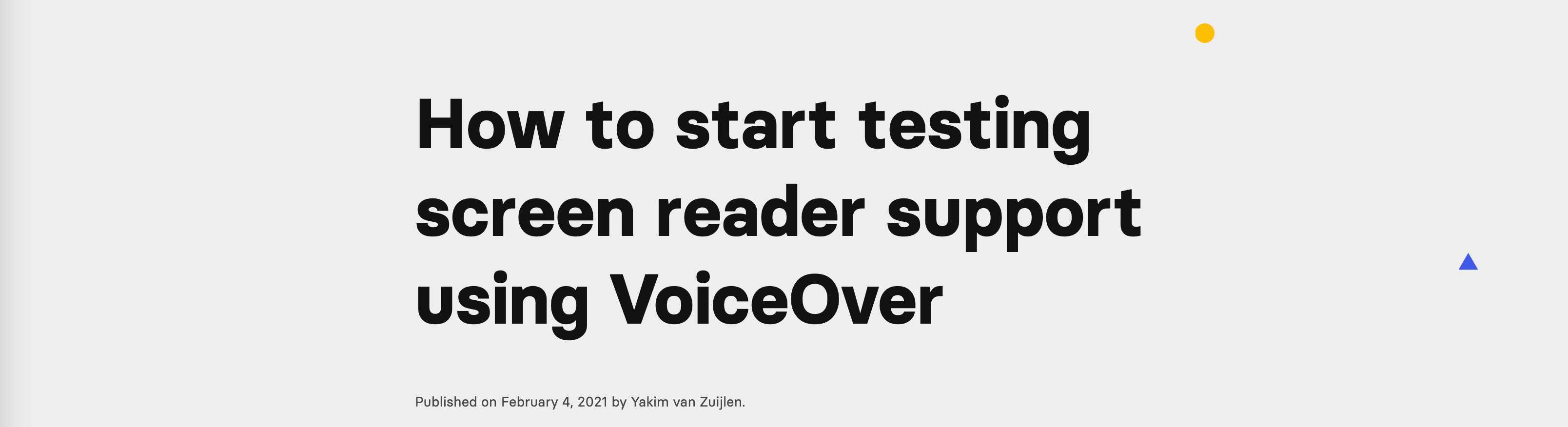 How to start testing screen reader support using VoiceOver