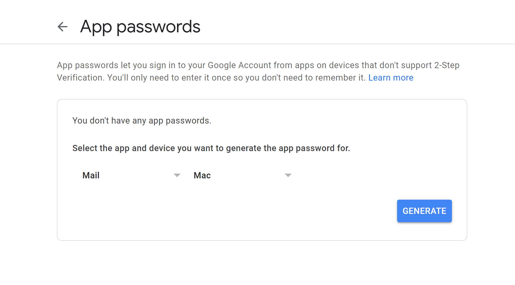 App passwords