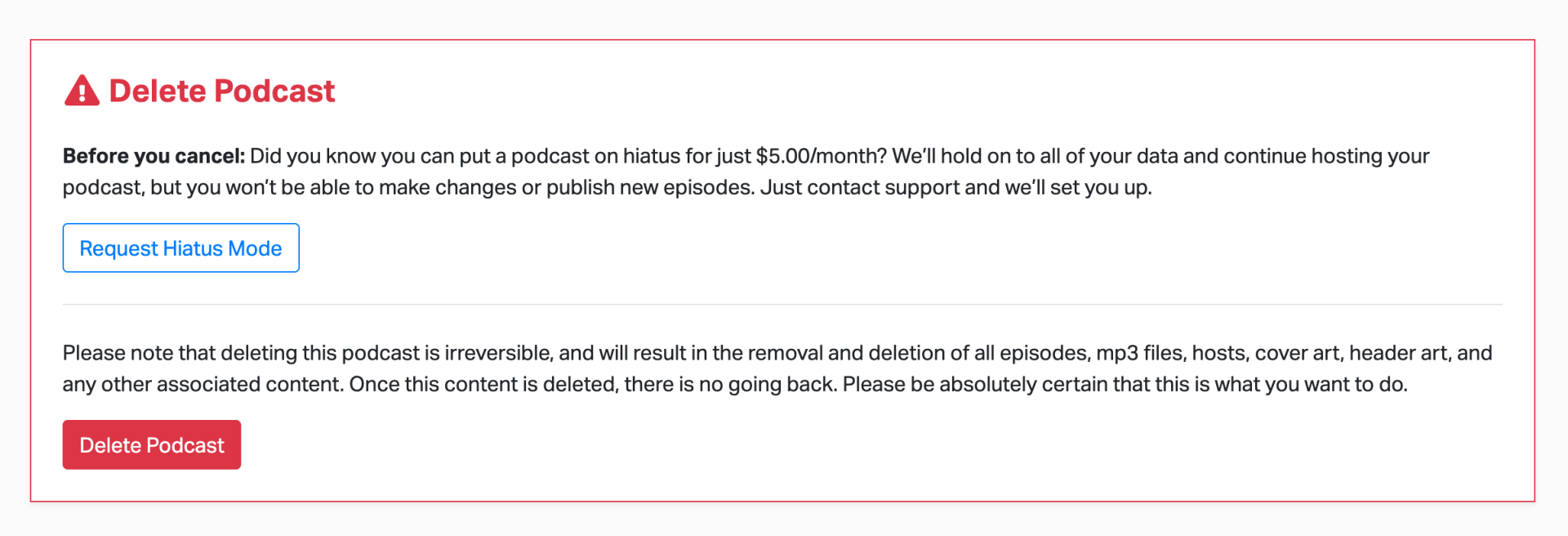 Hiatus Mode