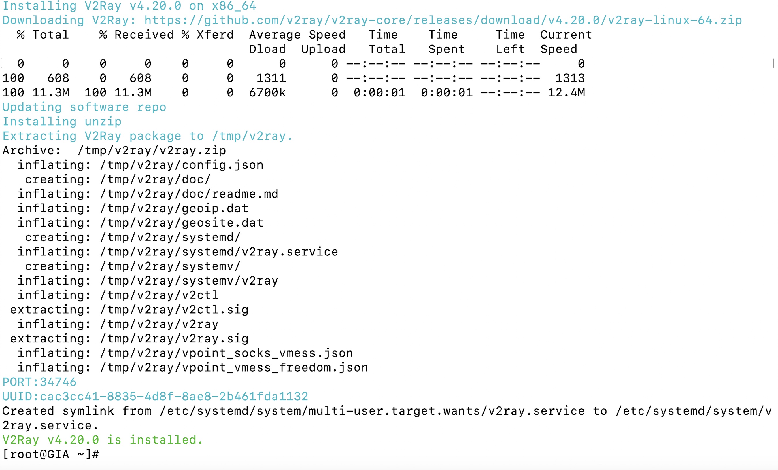 Install-v2ray-success