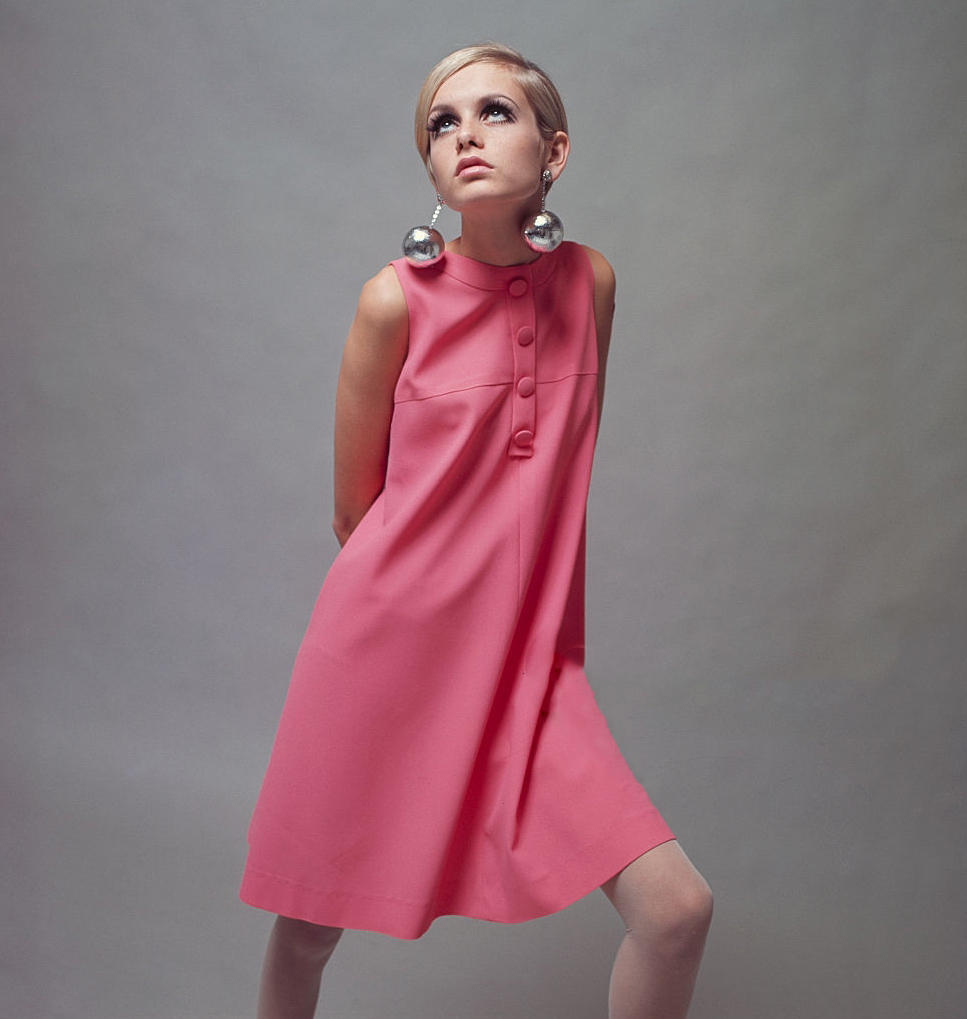 Twiggy became synonymous Quant’s designs during the Sixties, in particular this pink a-line dress from 1966.jpg