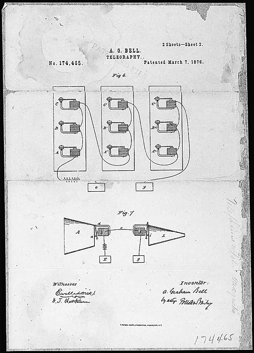 亚历山大·格拉汉姆·贝尔的电话专利图