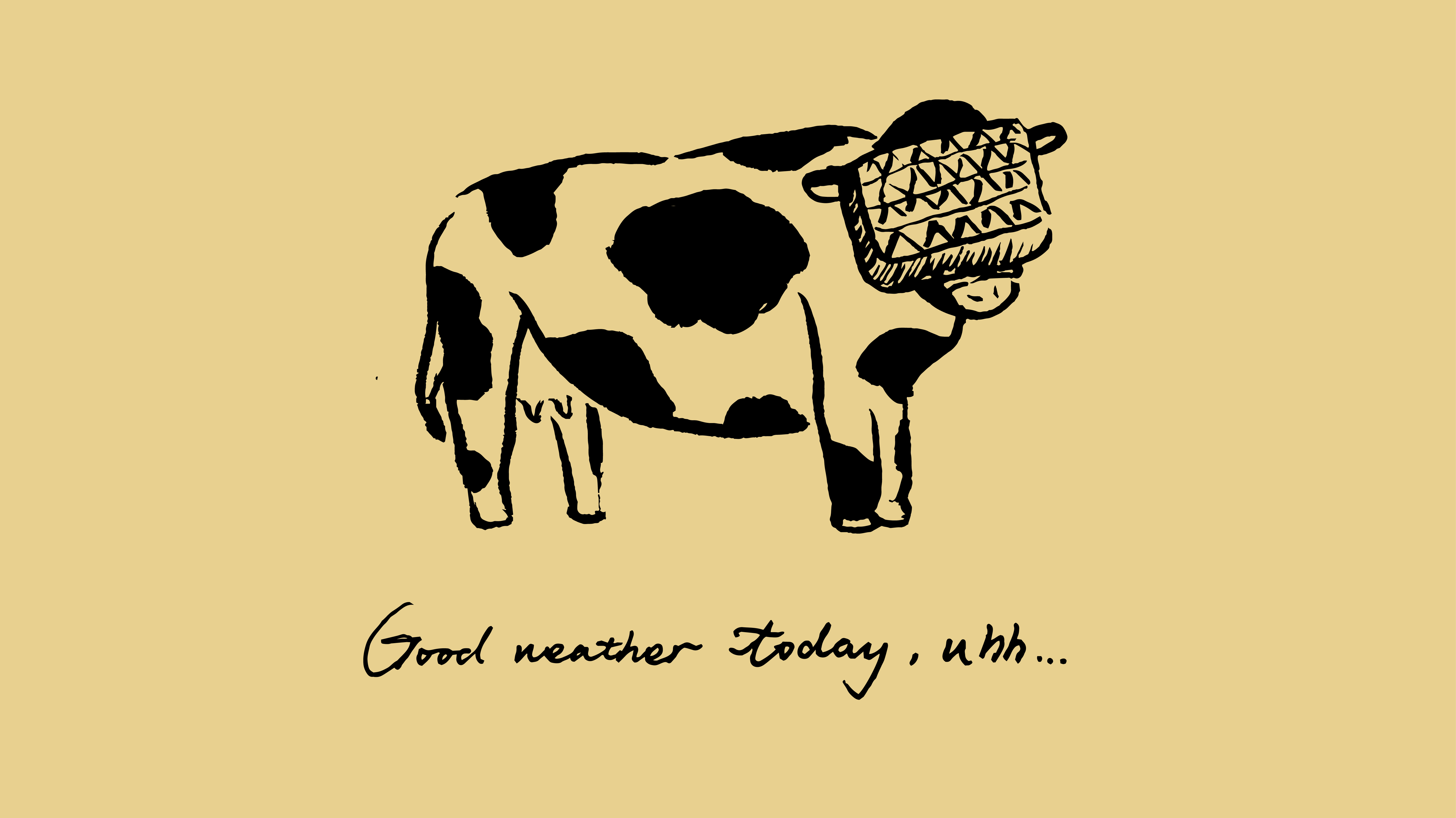 奶牛說:「好天氣啊……」 cow-with-ar