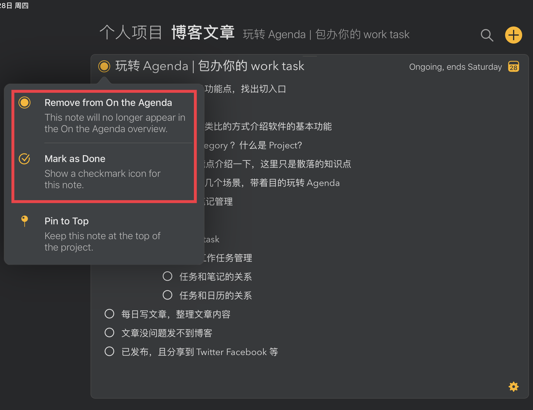 图9 - Agenda 初级任务管理